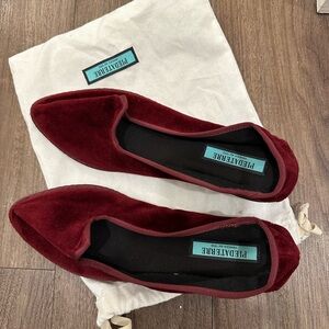 Women's Red Velvet Flats